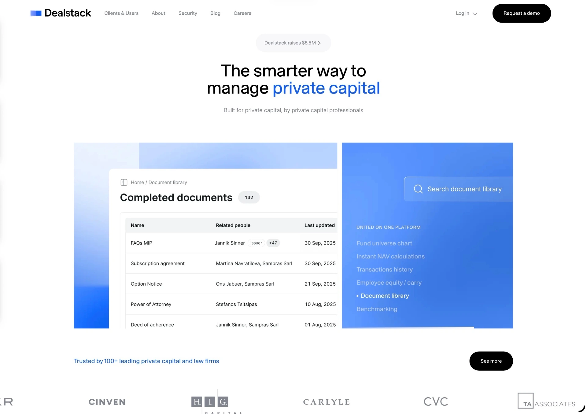 DealStack product screens
