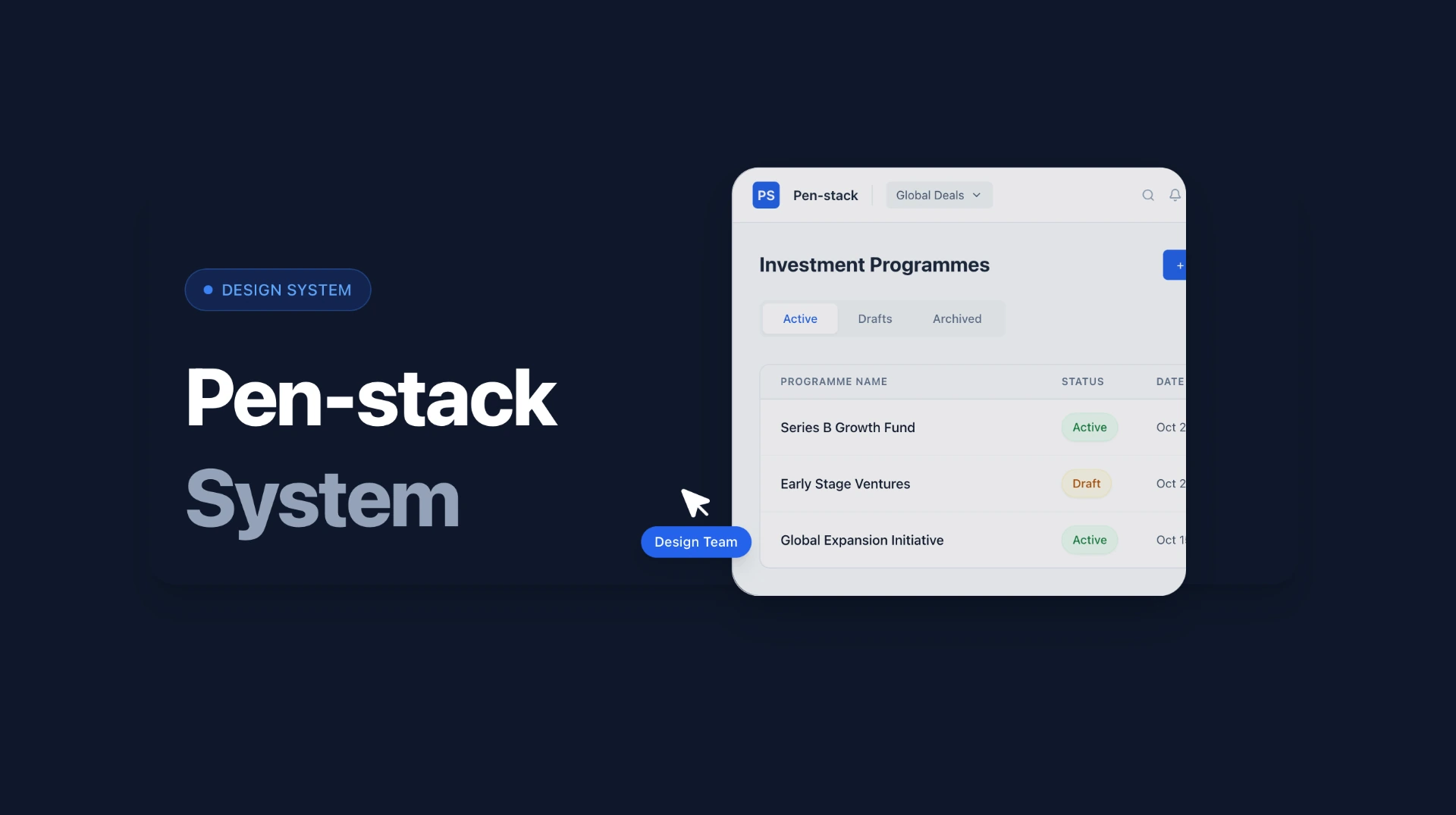DealStack System product screens
